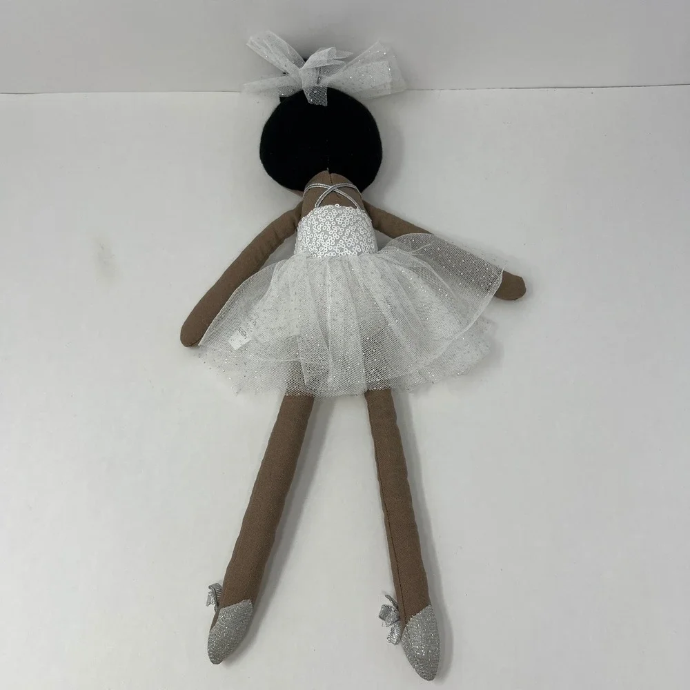 Hobby Lobby Ballerina Plush Doll 17 Inch White Silver Sequin Ballet Toy